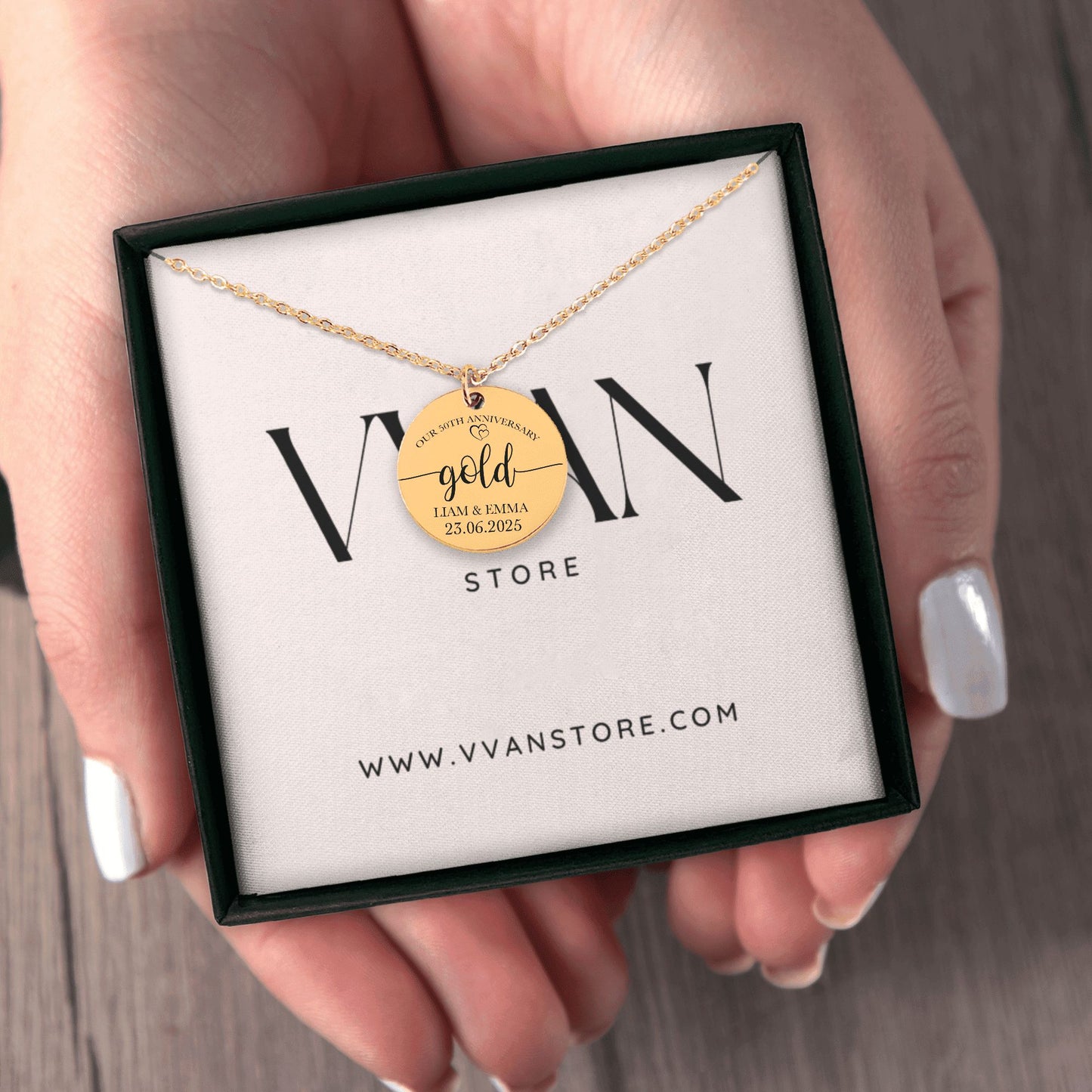 OWNPRINT 50th Gold Anniversary Coin Necklace