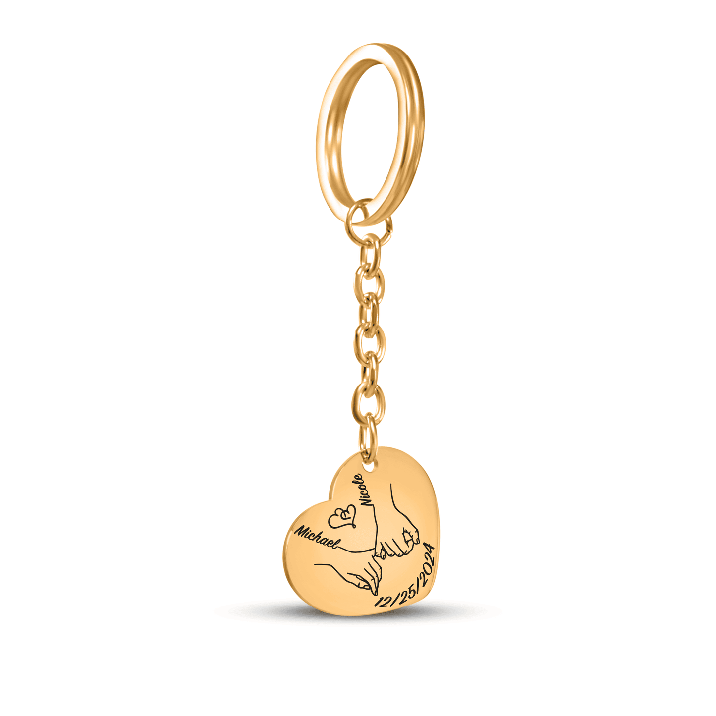 OWNPRINT Our First Christmas Together Heart Keychain