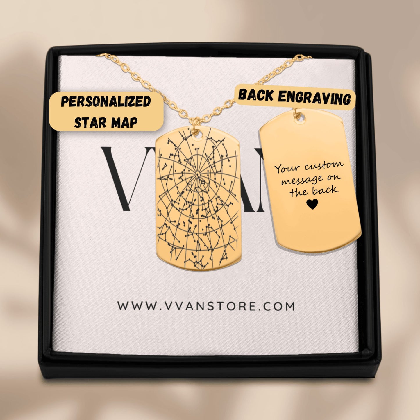 OWNPRINT Star Map Tag Necklace