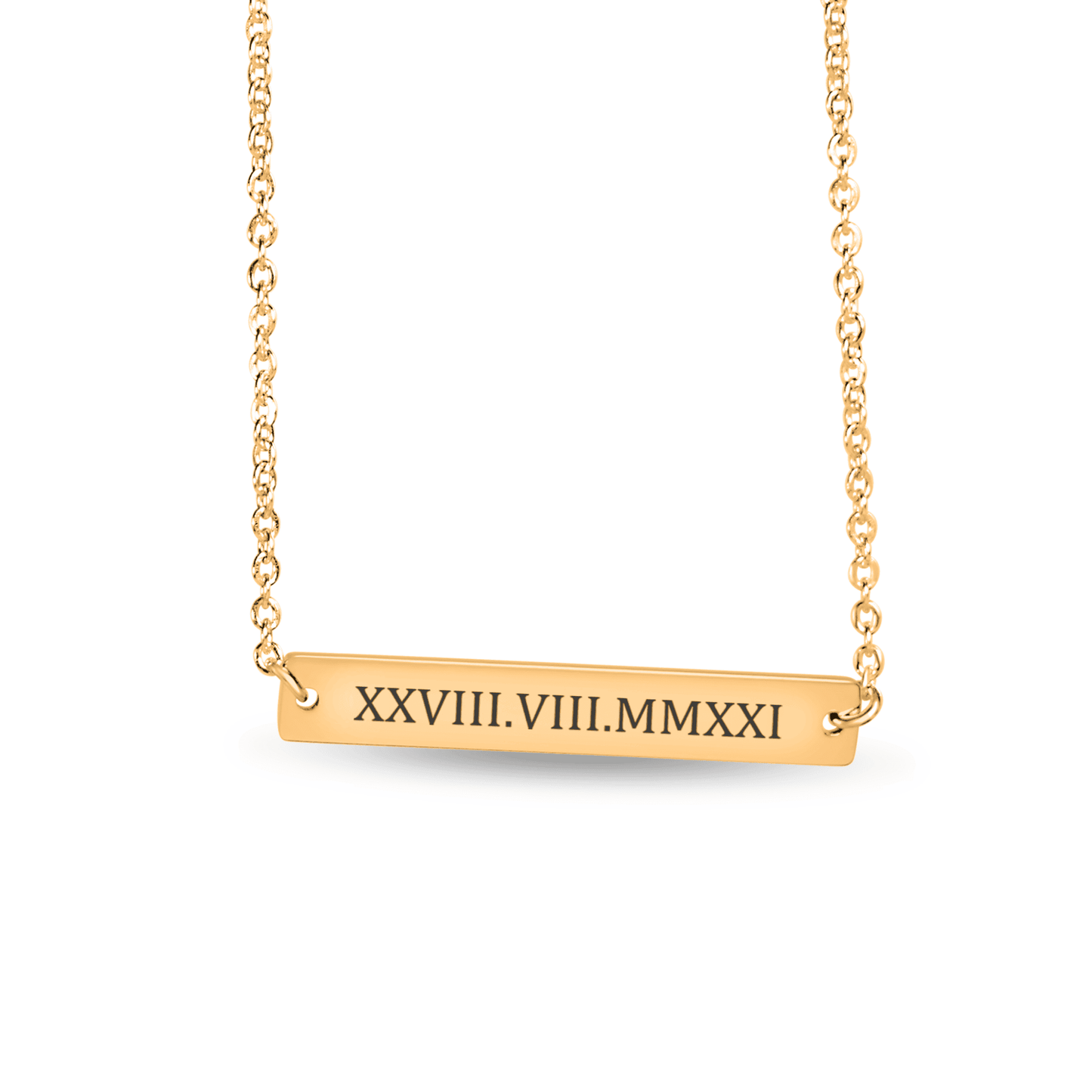 OWNPRINT Roman Numbers Horizontal Bar Necklace