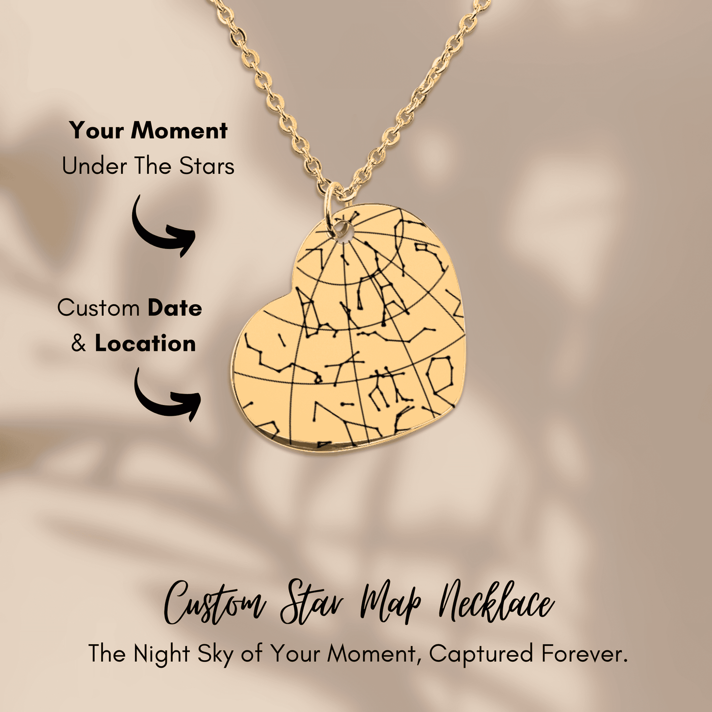 OWNPRINT Star Map Heart Necklace