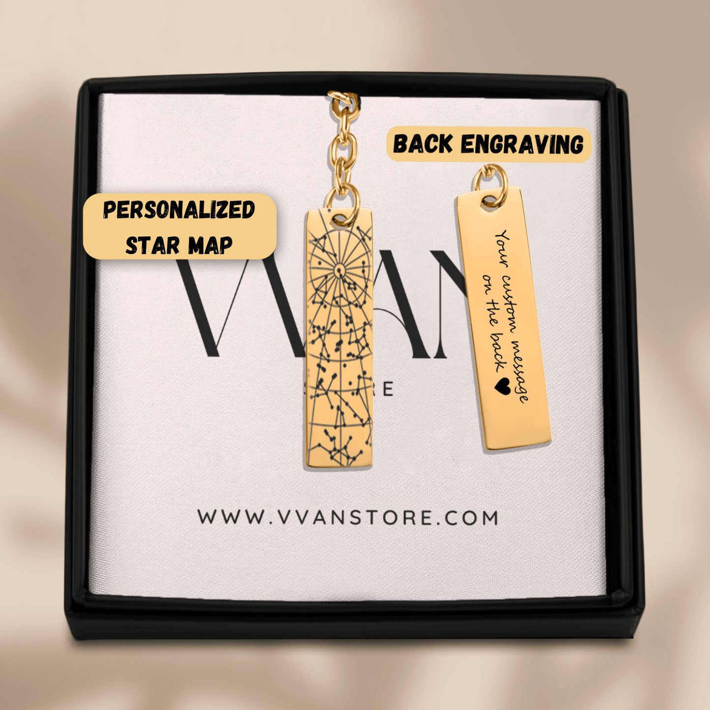 OWNPRINT StarMap Vertical Bar Keychain