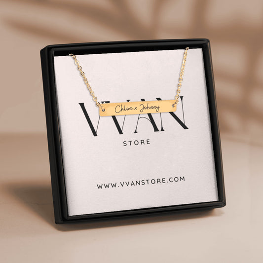 OWNPRINT Name Tag Horizontal Bar Necklace