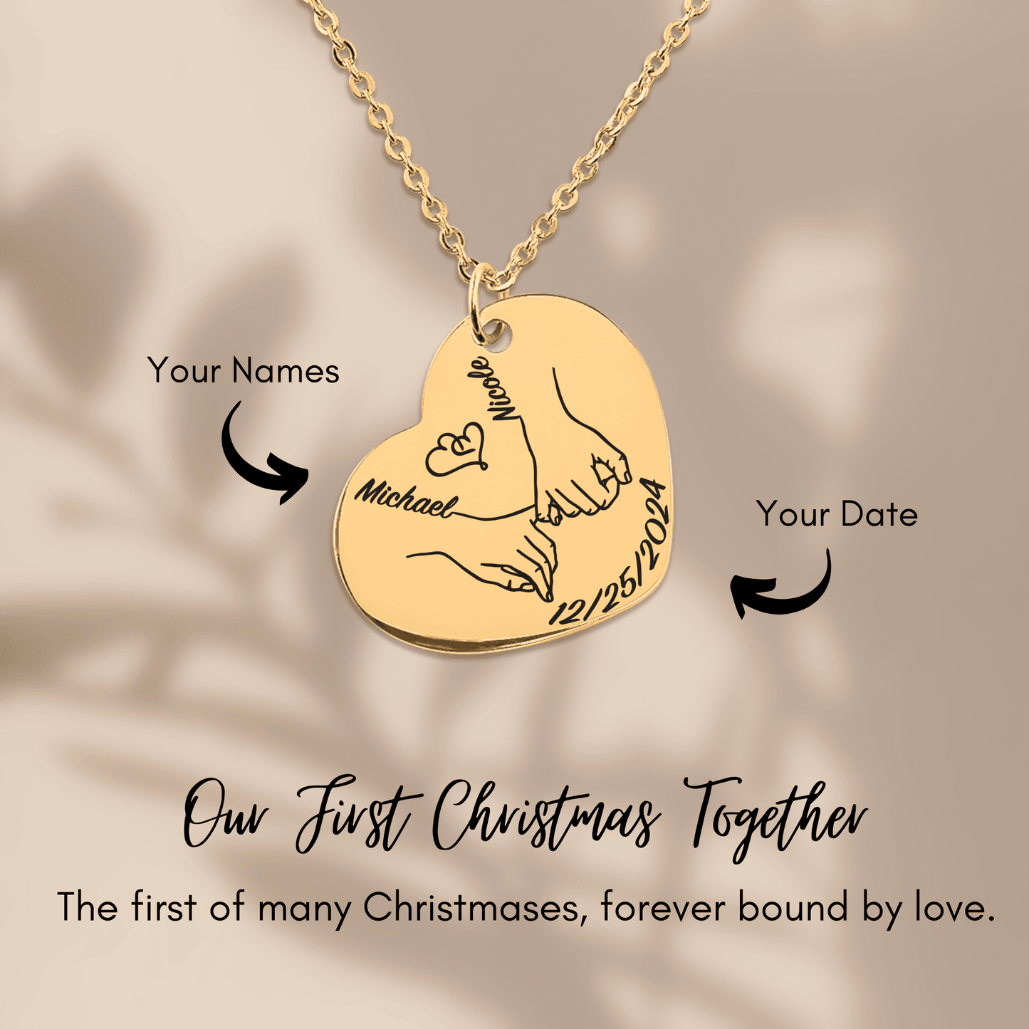 OWNPRINT Our first christmas together Heart Necklace