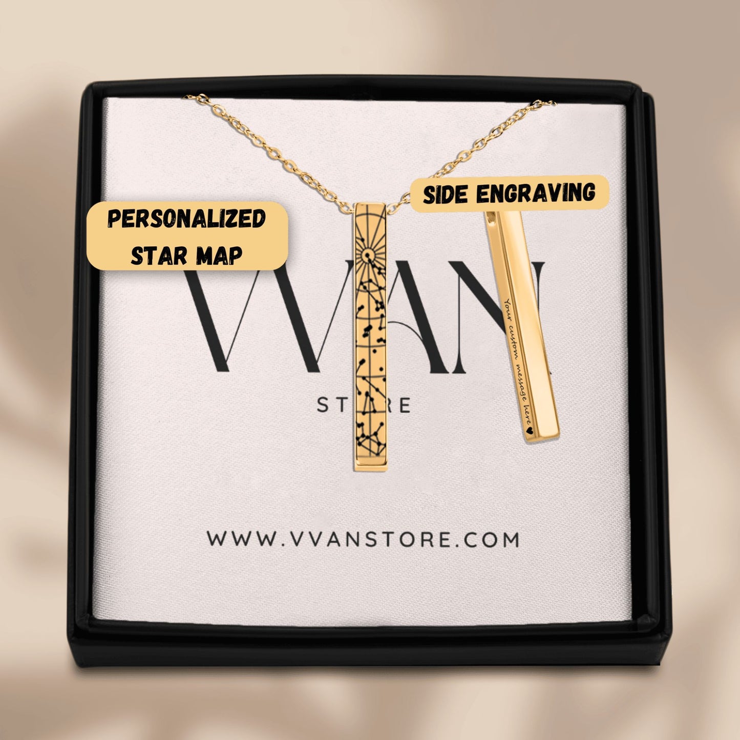 OWNPRINT StarMap 3D Bar Necklace