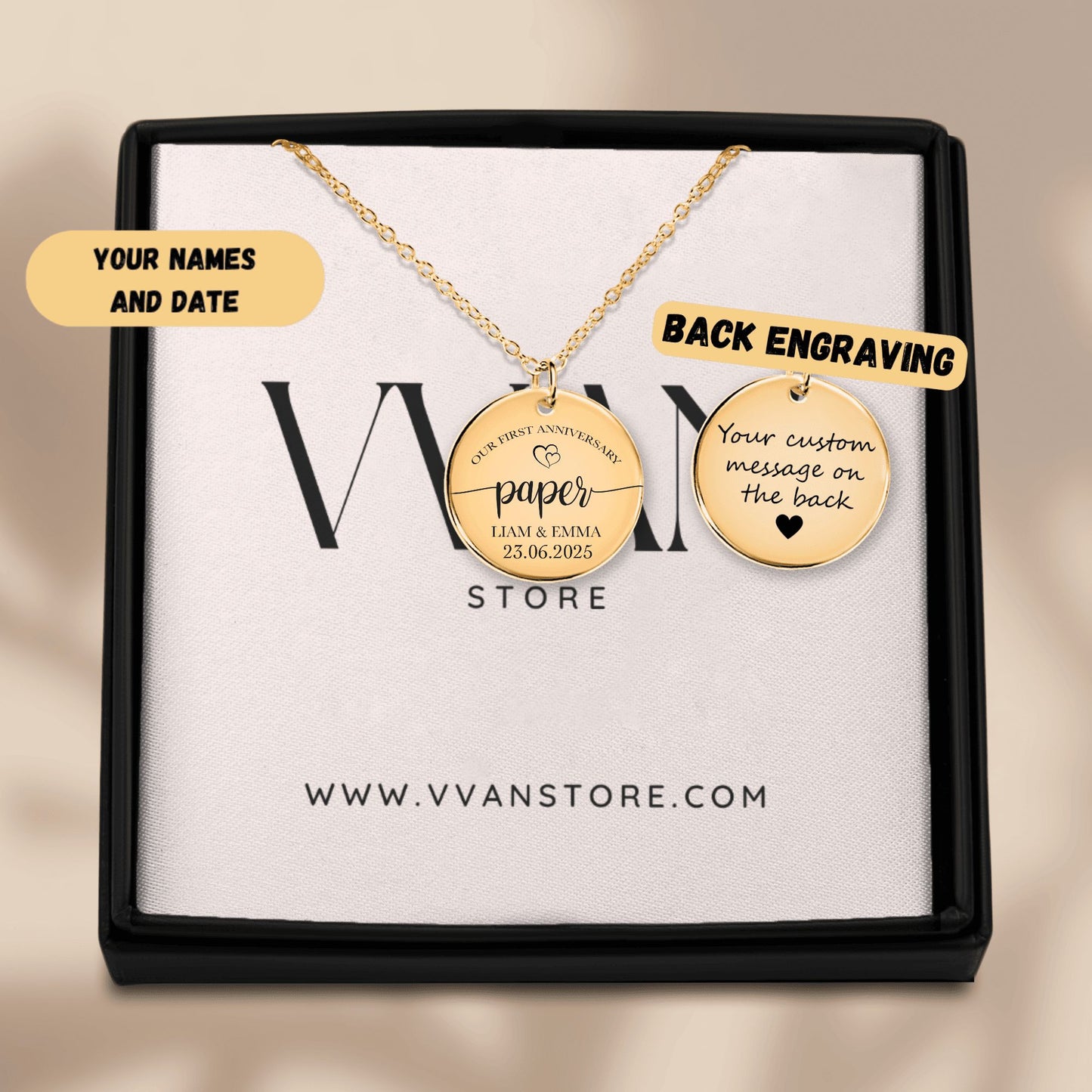 OWNPRINT 1st Paper Anniversary Coin Necklace