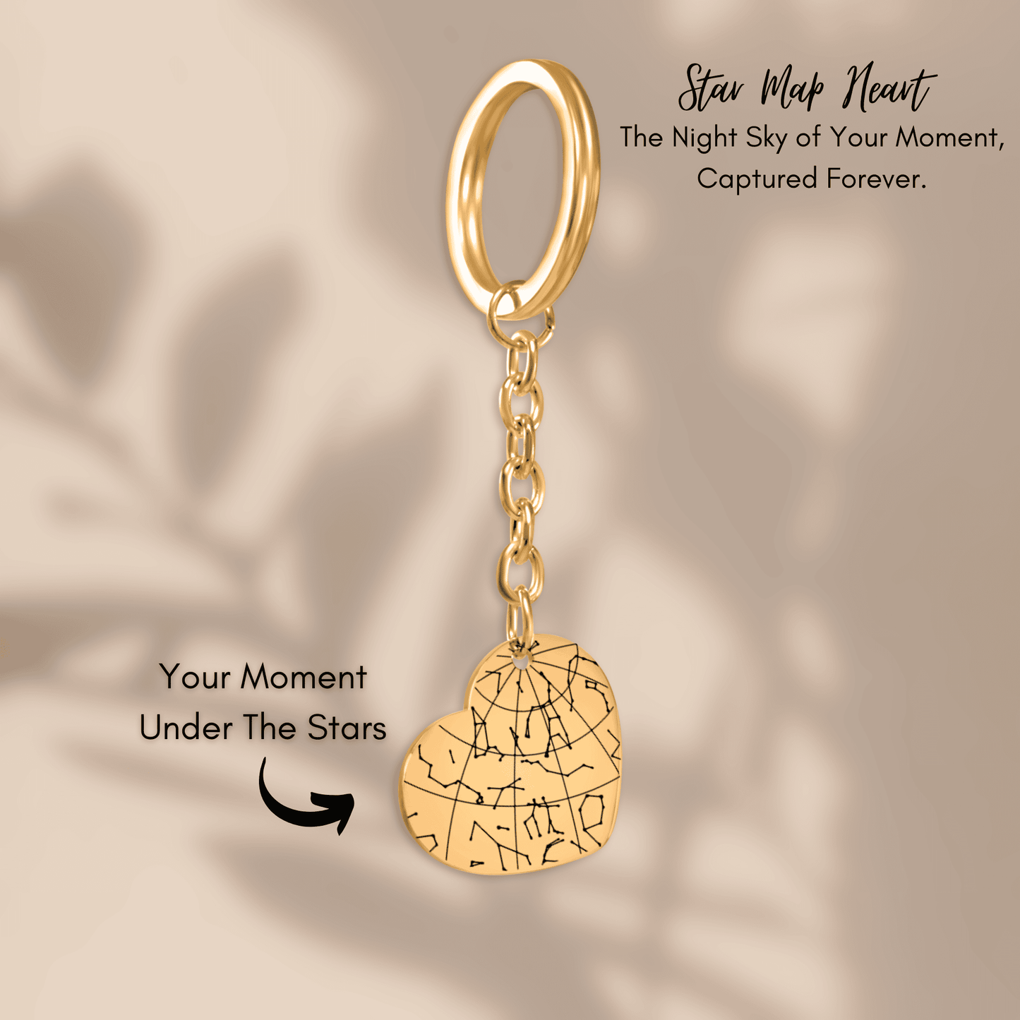 OWNPRINT Star Map Heart Keychain