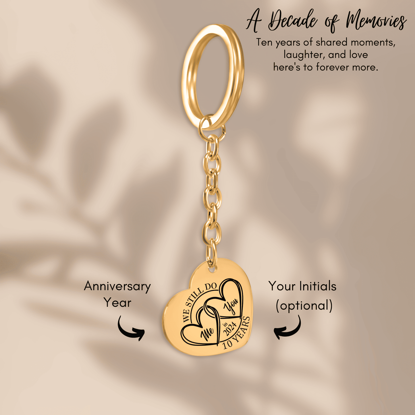 OWNPRINT 10th Years Anniversaries Heart Keychain