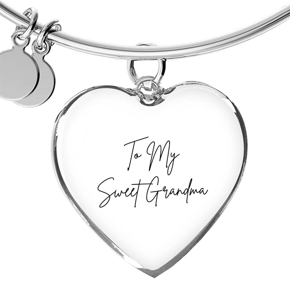 Luxury Heart Bangle To My Sweet Grandma