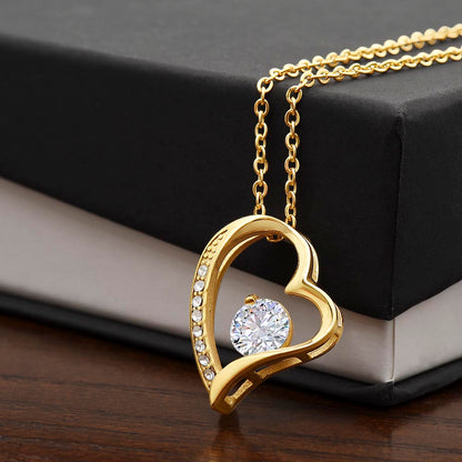 Forever Love Necklace - 18k Yellow Gold Finish or 14k White Gold Finish