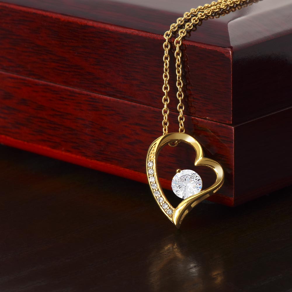 Forever Love Necklace - 18k Yellow Gold Finish or 14k White Gold Finish