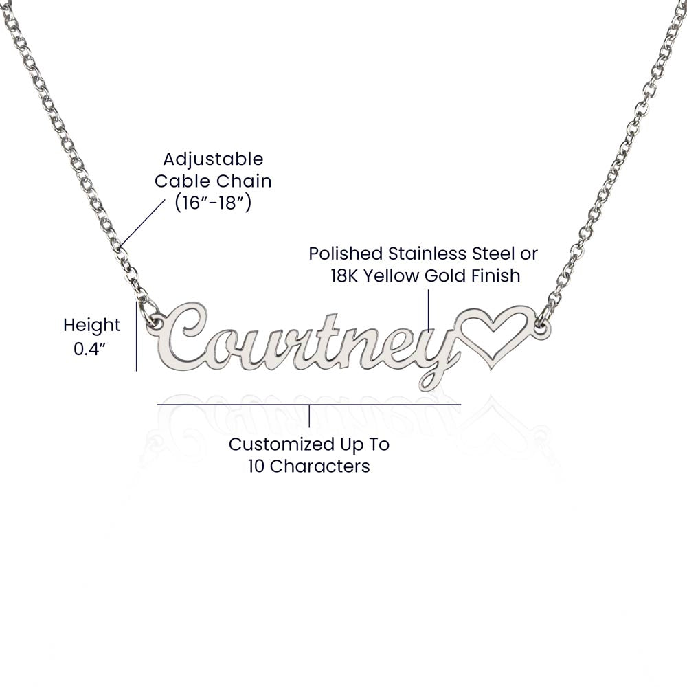 Personalized Name Necklace with Heart