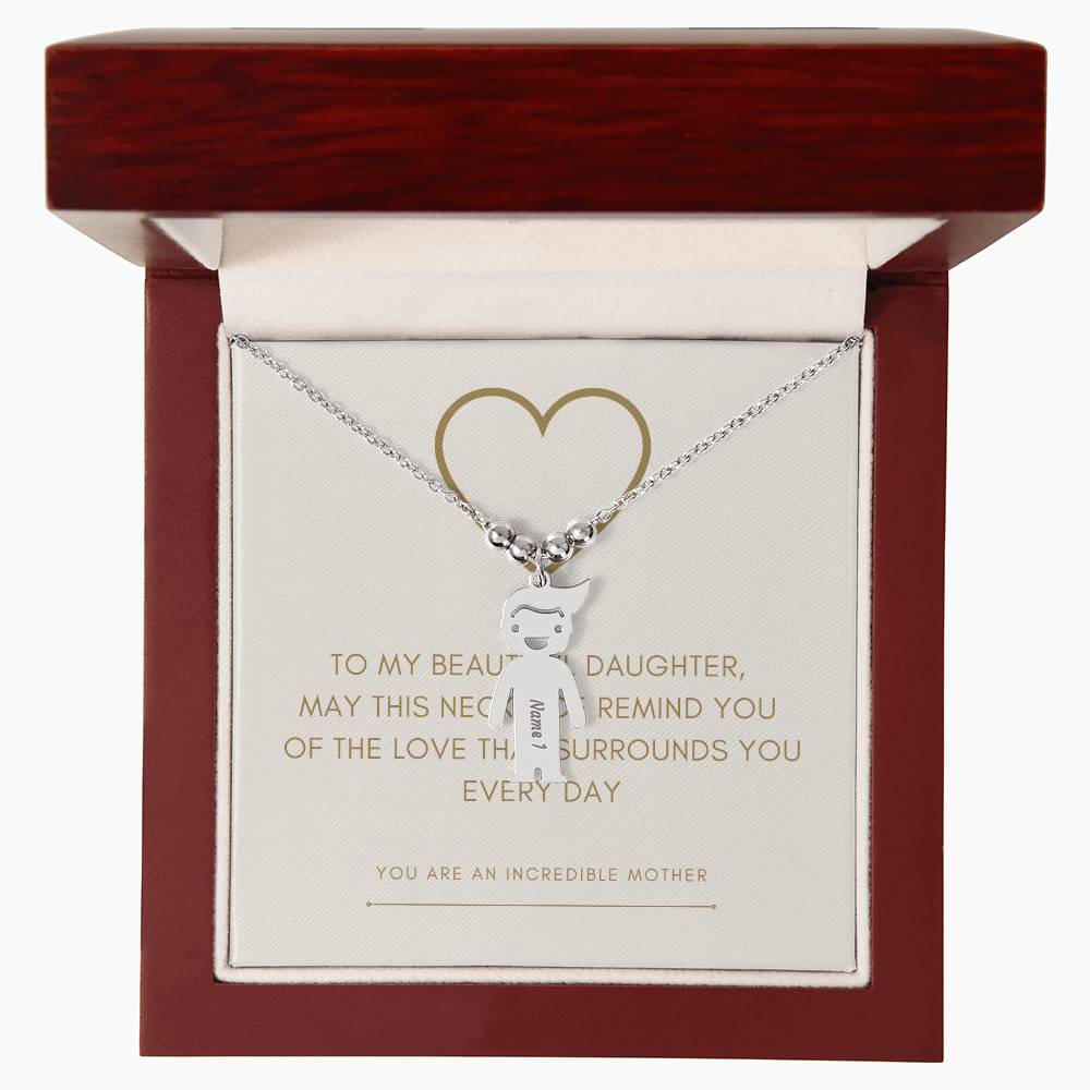 Personalized Engraved Kid Charm Necklace for My Daughter