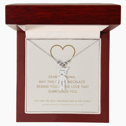 Personalized Engraved Kid Charm Necklace for My Grandmother