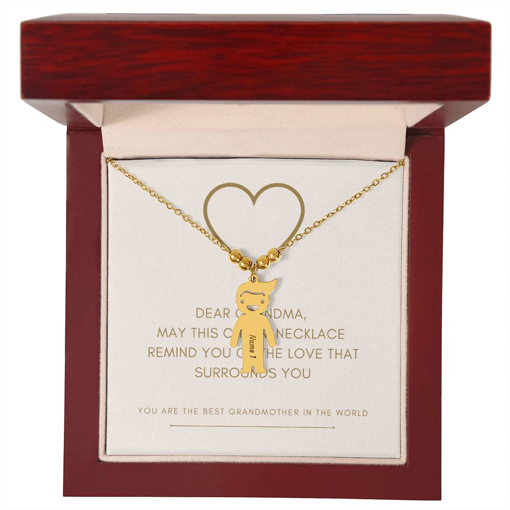 Personalized Engraved Kid Charm Necklace for My Grandmother