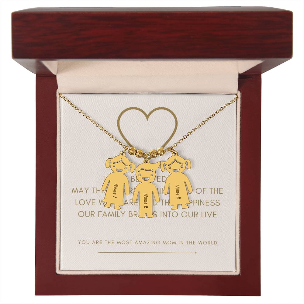 Personalized Engraved Kid Charm Necklace for My Wife