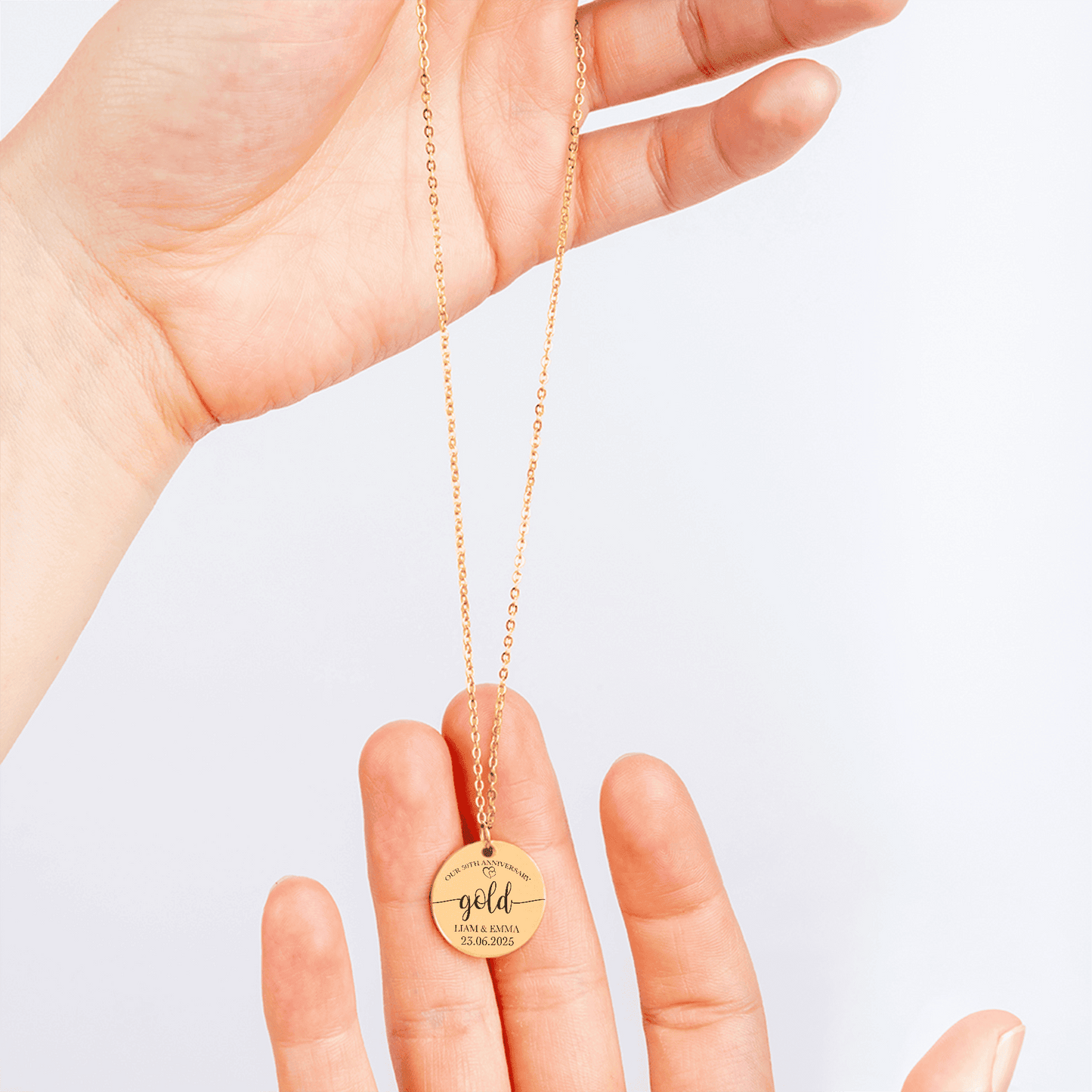 OWNPRINT 50th Gold Anniversary Coin Necklace