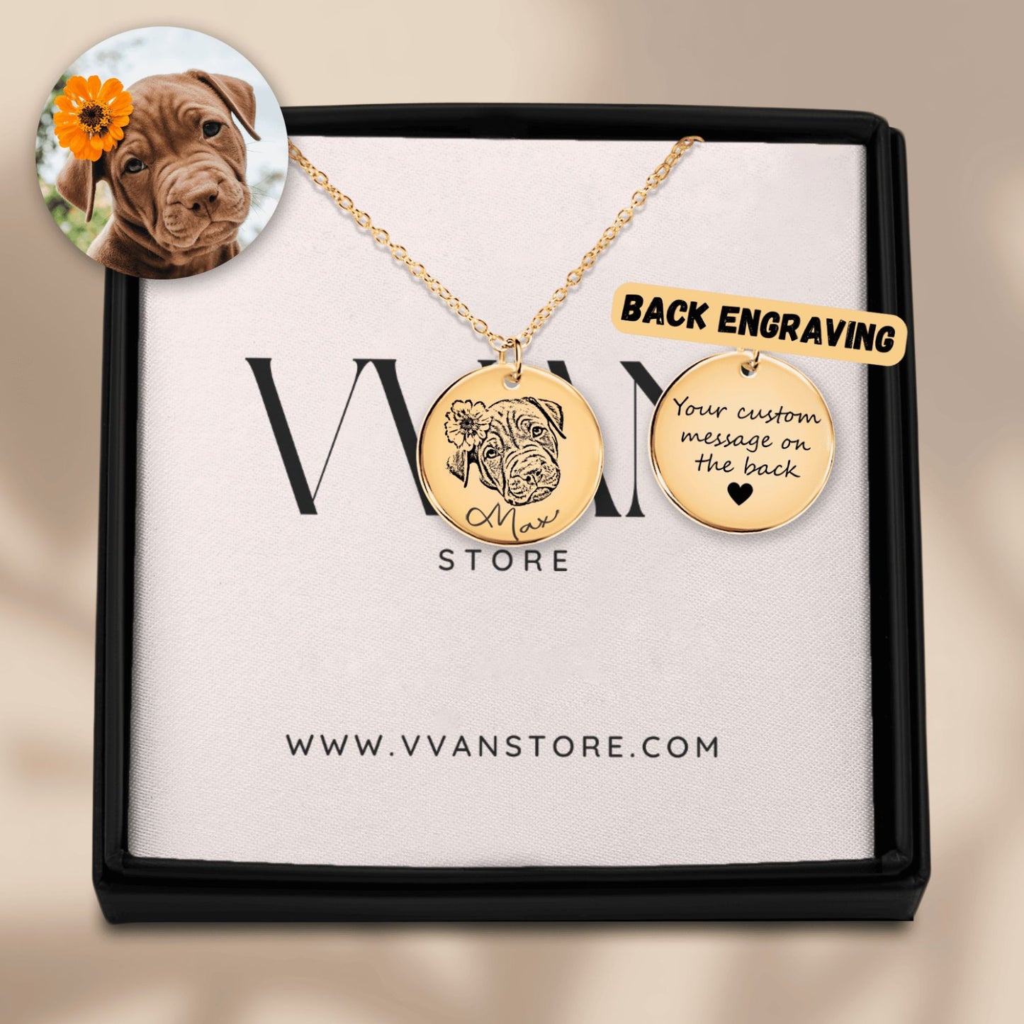 OWNPRINT Dog Portrait Necklace