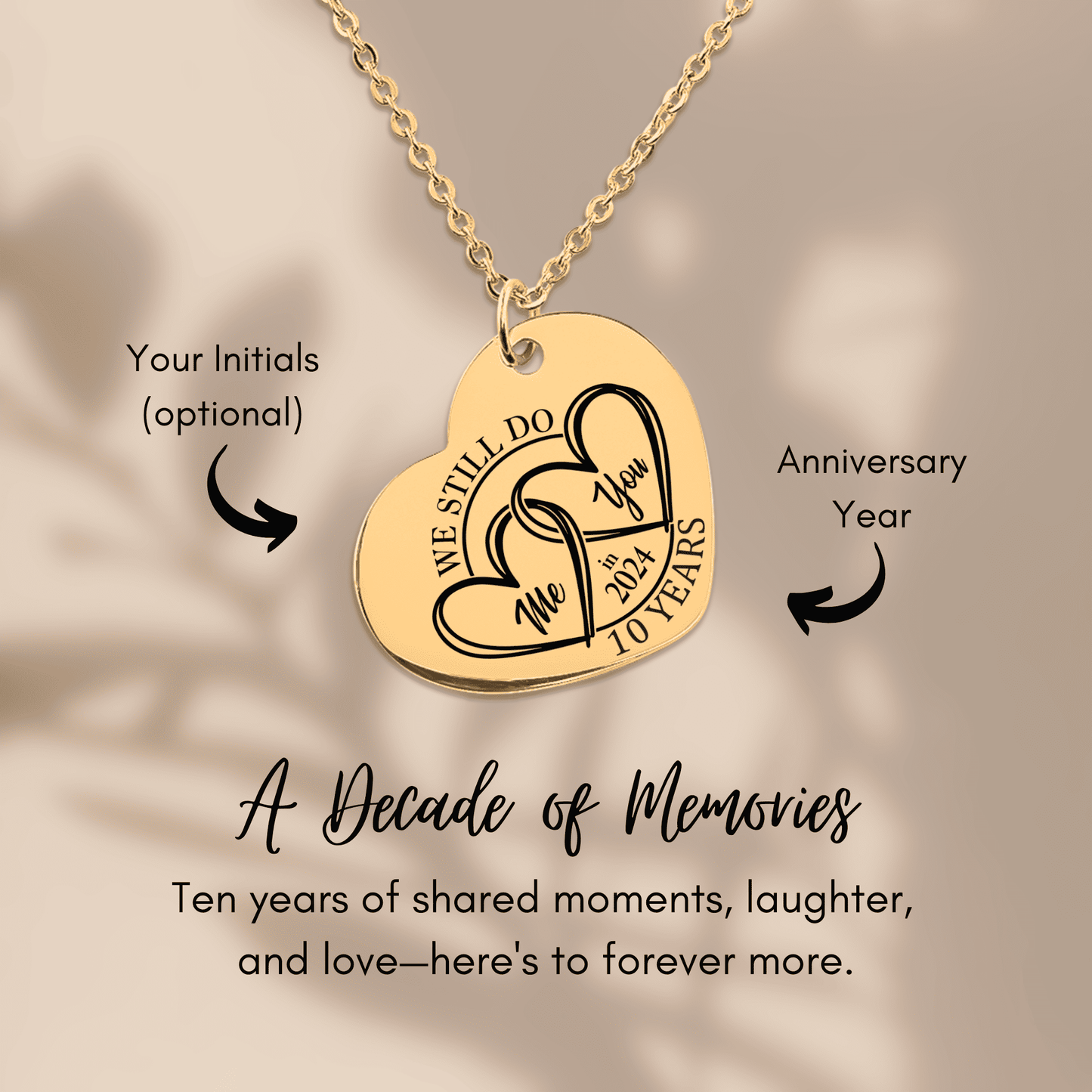 OWNPRINT 10th Years Anniversaries Heart Necklace