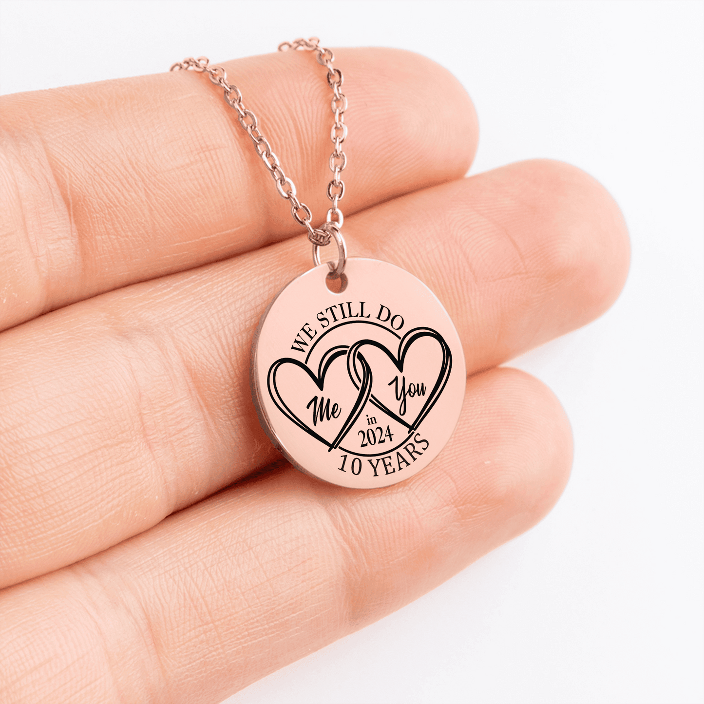 Personalized 10th Years Anniversary Coin Necklace